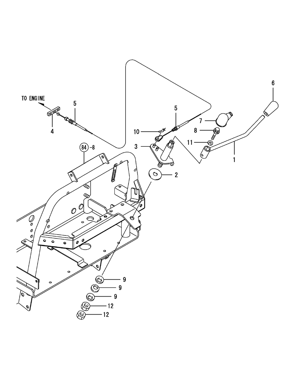 Accelerator Lever Diagram and Parts List for SX3100 54ALB4S727-54ALB4SW727-54ALB4SX727-54ALB4SY727-54ALB4SZ727-54AMB4S727-54AMB4SW727-54AMB4SX727-54AMB4SY727-54AMB4SZ727 Cub Cadet Lawn Tractor